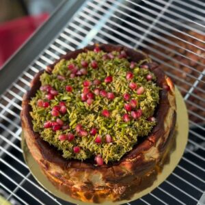 Pistachio Kunafa Cheesecake